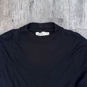 Topman Mock Neck Long Sleeve Tee Black Men’s Medium